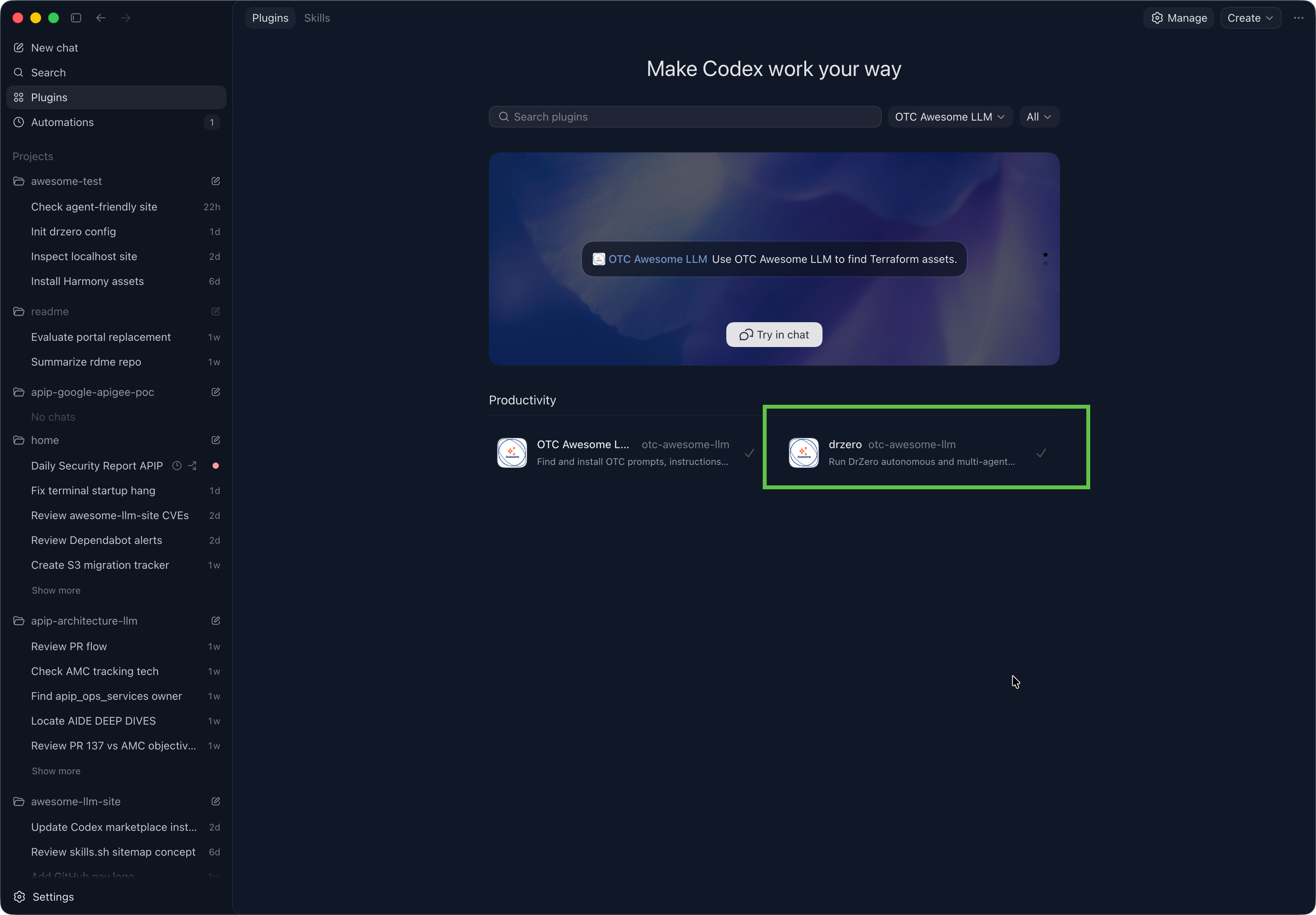 Dr. Zero plugin overview showing autonomous repository improvement workflow